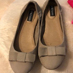 Taupe suede ballet flats